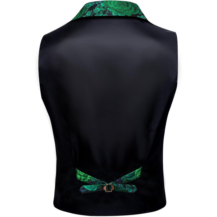 Чоловіча жилетка Barry.Wang у стилі Вікторіанський стеampunk, готика, з павличим орнаментом, індивідуальний крій, для Хелловіну та вечірок (L, зелений/квіти)