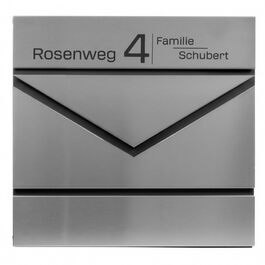 Поштовий ящик Grafner Premium, нержавіюча сталь, з газетницею та 2 ключами, гравіювання імені/вулиці/номера будинку, колір антрацит RAL7016