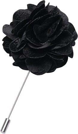 Яскравий краватковий комплект JEMYGINS для чоловіків: краватка з візерунком павальо, нагрудна хустинка, краваткова затискач, брош та запонки (чорний)