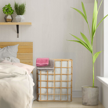 Relaxdays Bamboo Laundry Basket