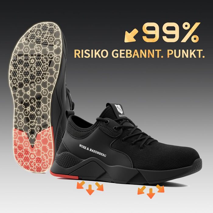 Робочі черевики з металевим носком: чоловічі та жіночі, легкі, дихаючі, розміри 37-48 EU