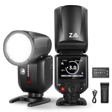 NEEWER Z2PRO-C: Світловий спалашок Speedlite з TTL, сумісний з Canon та Godox, 76Ws, 1/8000s HSS, 3000mAh