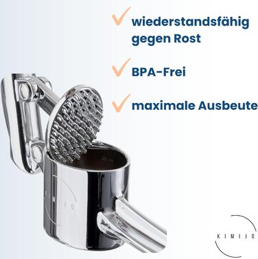 Прес для часнику з нержавіючої сталі - міцний та ергономічний, для зручного подрібнення часнику. Виготовлений з масивного цинкового лиття, підходить для миття в посудомийній машині.