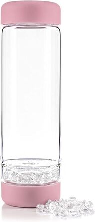 VitaJuwel inu! CRYSTAL blossom rose | The water bottle with quartz crystal for individualists