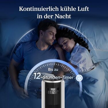 Турбовентилятор Levoit з мотором DC - тихий, 4 режими, таймер 12 годин, пульт керування, швидкість 7.9 м/с, 24W, білий, 92 см