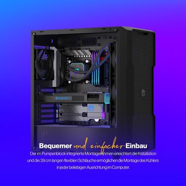 ENDORFY Navis F360 ARGB – Система водяного охолодження CPU з радіатором 280 мм, PWM-насос, 2 вентилятори Fluctus 140 PWM ARGB, підтримка Intel LGA 1700/1200/115x та AMD AM5/AM4