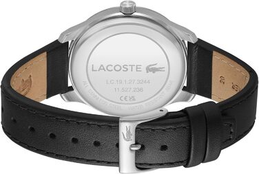 Годинник чоловічий Lacoste Lisbon з кварцовим механізмом, ремінцем з нержавіючої сталі або шкіри (чорний)