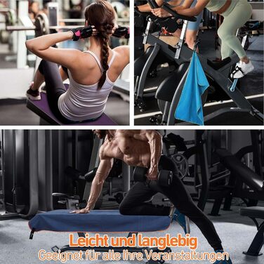 Набір з 2 рушників з мікрофібри (180x90см + 100x50см), швидковисихаючі, без піску, для пляжу, спорту, фітнесу, кемпінгу, темно-сірий - зелений (королівський синій - червоний)