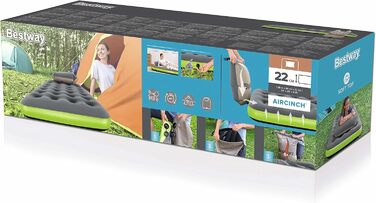 Надувний матрац Bestway Roll & Relax Twin 188x99x22 см, сірий, для відпочинку