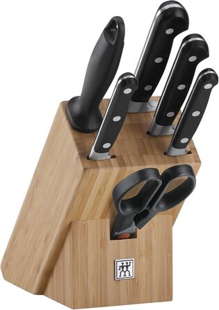 Набір ножів Zwilling Professional S 8 предметів: ножі, бамбуковий блок, точилка, ножиці, нержавіюча сталь