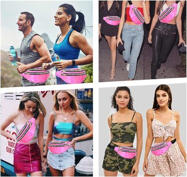 Стильна поясна сумка-фенні-пак AYNKH з трьома відділеннями, водонепроникна, унісекс (ясний рожевий)