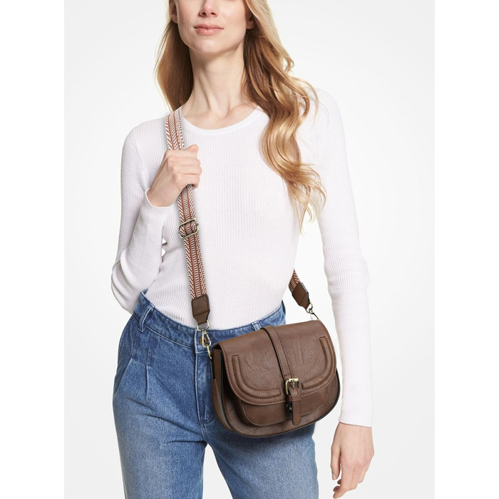 Сумка жіноча AFKOMST через плече з PU шкіри, коричнева хвиля. Регульований знімний ремінець.