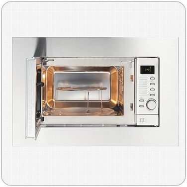 Вбудована мікрохвильова піч PKM MW800.8-20G-EB з грилем, 20л, 1000W, нержавіюча сталь, LED-дисплей, дитячий замок