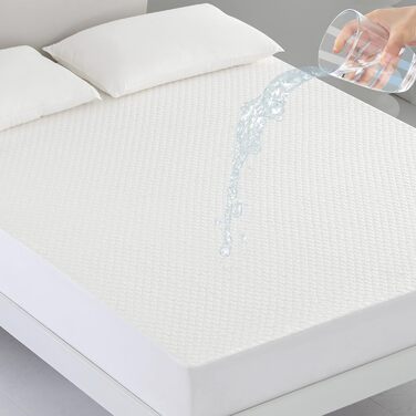 Coriwell Mattress Protector Waterproof - 180 x 200 cm Mattress Cover Mattress Pad Breathable Mattress Cover Mattress Protector made of Bamboo Mattress Protection - Mattress Protector