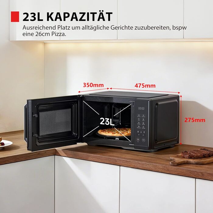 Вбудована мікрохвильова піч Toshiba MW3-AG25PFI(BK) з грилем, 25Л, інверторна, 900Вт, чорна