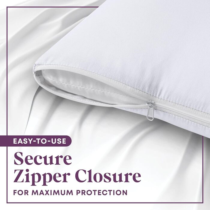 Наволочки King Size CIRCLESHOME 100% бавовна, дихаючі, захист від пилу, гіпоалергенні, комплект 6 шт (50x91 см)