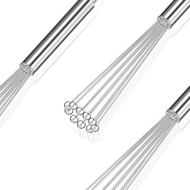 Набір міксерів-венчиків зі сталі (2 шт.) для кухні - ідеально для приготування, змішування та збивання