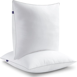 BedStory Pillows 80x80 Adjustable Fiber Filling, Pillow 2-Pack with High-Quality Microfiber Filling 1500g x 2, Washable and Soft Bed Pillow Sleeping Pillow Sofa Pillow Side Sleeper Pillow 80x80cm