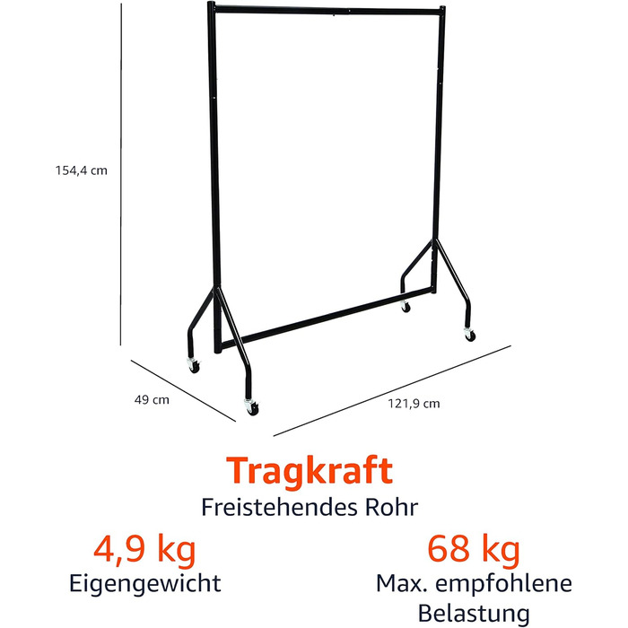Amazon Basics Clothes Rack, Black (4 ft x 5 ft)