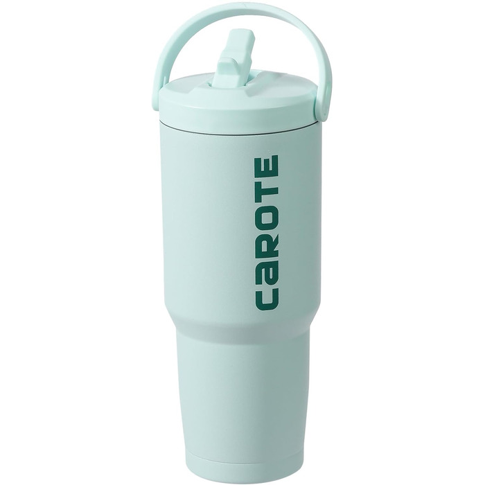 CAROTE Stainless Steel Water Bottle with Straw, 960ml, Vacuum Thermos Bottle with Flexible Cap, Leak-Proof, BPA-Free, Double-Walled Insulated Bottle for Hot and Cold Drinks (Green)