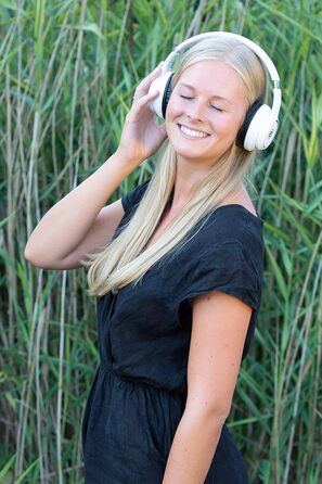 Навушники Bresser Bluetooth Over-Ear з мікрофоном для геймінгу та дзвінків, 3.5 мм, білі