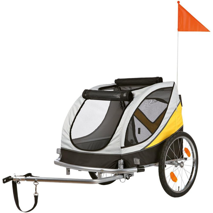 Причіп для велосипеда Trixie 12805, сірий/чорний/жовтий, 63x68x75 см (M)