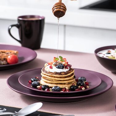 Набір посуду Vancasso BACCHE 16-частинний, кераміка, для 4 осіб, стиль Vintage, колір Ягода