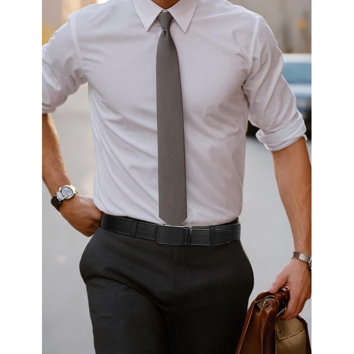 Чоловічий шкіряний ремінь на пряжці, 3.5 см, регульований, для джинсів, комфортна посадка (42-48)