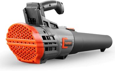 FUXTEC 20V Cordless Leaf Blower FX-E1LB20 - Includes 2 x 2Ah Li-Ion Batteries and 2.4A Charger - Leaf blower for removing leaves from gardens, walkways, and driveways - Quiet - up to 38m/s