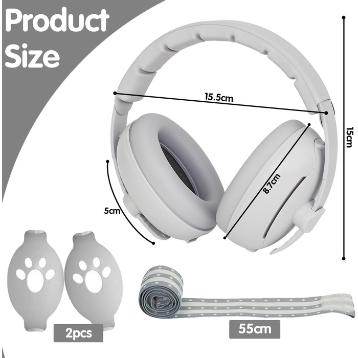 Навушники для захисту вух немовлят, 2 в 1, захист від шуму, для сну, подорожей, гучних місць