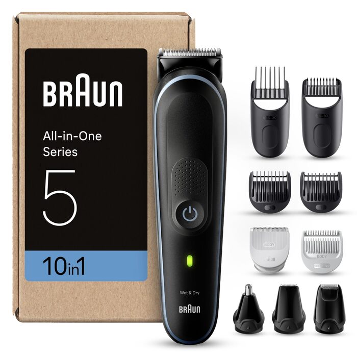 Триммер Braun MGK5445 All-In-One 10в1: для бороди, волосся, тіла, носа, чорний