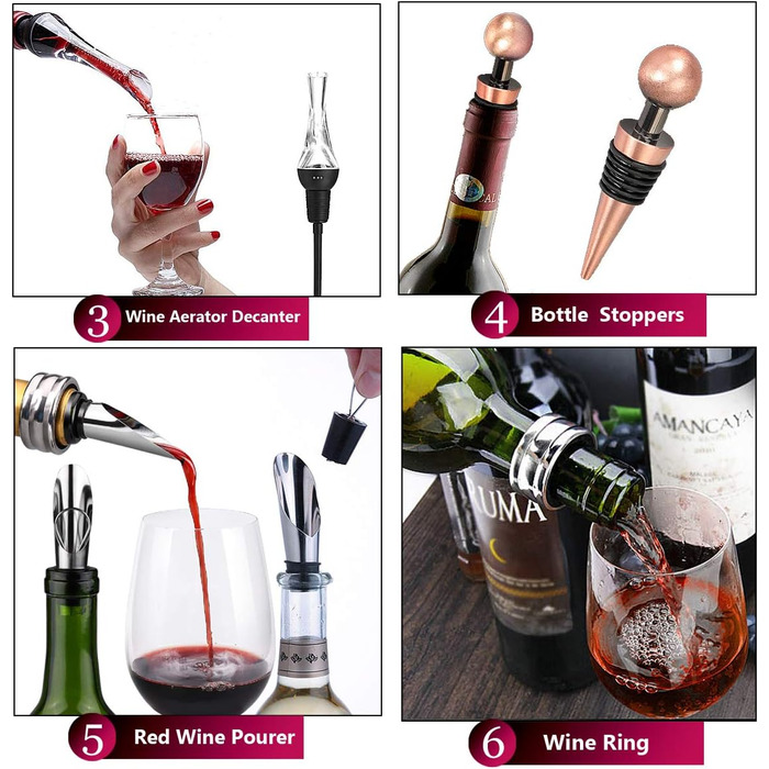 Набір для відкриття вин у дерев'яній коробці, подарунковий, люкс, сомельє, аксесуари для вина