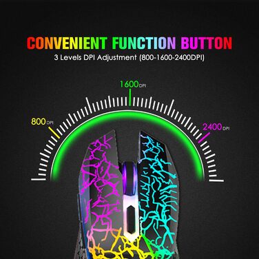 Бездротова ігрова клавіатура та миша, 87 клавіш, RGB-підсвічування, акумулятор 3800 mAh, механічний відгук, Anti-Ghosting, ергономічний дизайн, вологостійкість, чорний колір