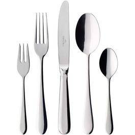 Villeroy & Boch – Oscar Cutlery Set 30-Piece Silver/Platinum, Dishwasher Safe, Rustproof, Cutlery Set 30-Piece, Dinnerware, Fork, Knife, Spoon, Dinnerware Set, Stainless Steel