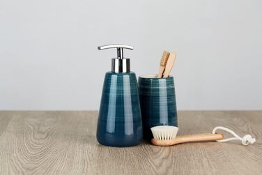 Дозатор для мила WENKO Pottery Petrol - керамічний, 0.36 л, 17.5 x 8 x 8 см