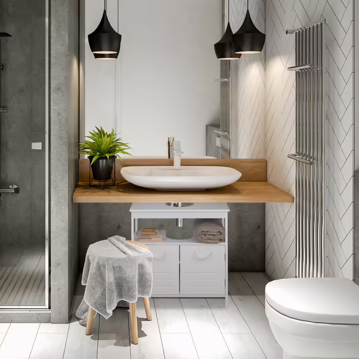 Relaxdays Bathroom Vanity with Rope Handles