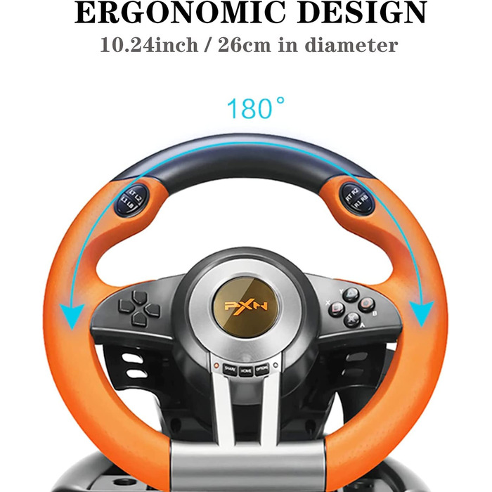 PXN V3II Racing Wheel - Ігрове кермо для PS3/PS4, Xbox, Nintendo Switch та PC, рожеве