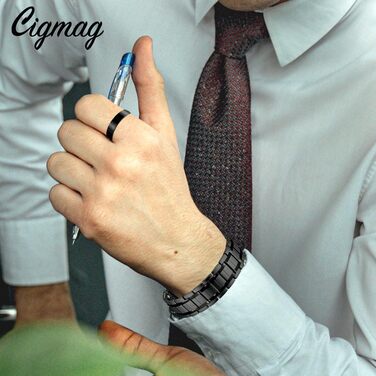 Браслет для лімфодренажу чоловічий з магнітами, титан, регульований, з інструментом для зняття та подарунковою коробкою (Чорний) (3 ряди)