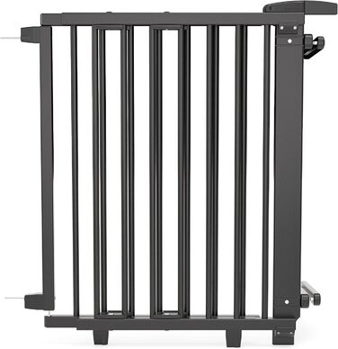 Безпечне ворота Geuther Oris для дитячого захисту на сходах | Дерев'яне ворота з дверцятами, ширина 67-95 см, чорний колір, з кріпленнями для поручнів