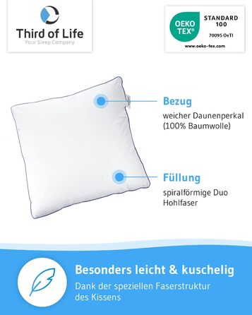 Pillow 80x80 inSPIRO 2-Piece Set, Orthopedic Sleep Pillow from the 2022 Innovation Award Winner, 80 x 80 cm pillow for Side Sleepers, Back Sleepers, Stomach Sleepers, Neck Support Pillow for Allergy Sufferers 80 x 80 - 2-Piece Set