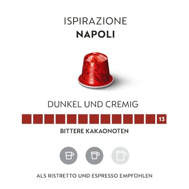 Капсули для кави Nespresso Original Ispirazione Napoli, темне обсмаження, 50 капсул. Сумісна з Nespresso Original