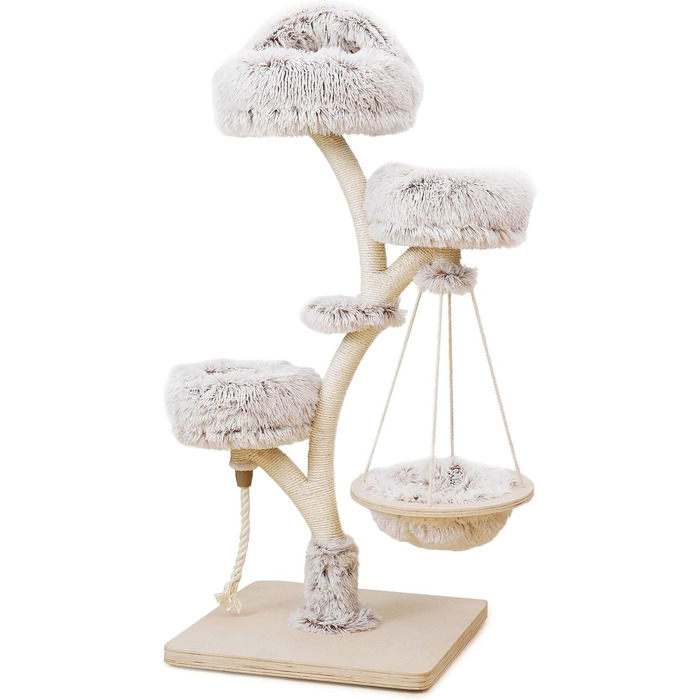 Кігтеточка для котів Fudajo Designer у вигляді дерева, 130 см, з плюшем та сизалем, з гамаком