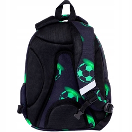 Багатовідсінковий шкільний рюкзак AstraBag (20 л) з принтом «Футбол», чорний/зелений