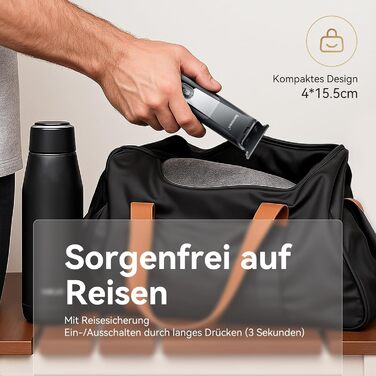 Мультитриммер для тіла чоловічий Intimrasierer Mann - Водонепроникний тілотриммер для чоловіків з насадками для ніг, пахв та зони бікіні. Чорний