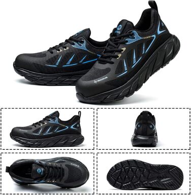 Черевики робочі чоловічі/жіночі ISOOUS з металевим підноском, спортивні, антиковзаючі, дихаючі, захисні (37 EU, блакитні)