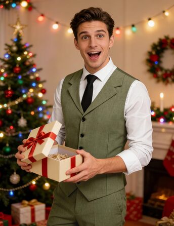 Жилет чоловічий COOFANDY, підходить до відрізного коміра, повсякденний, оливковий (S)