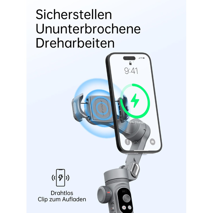 Стабілізатор для смартфона AOCHUAN Smart X Pro (3-осьовий, з RGB-підсвічуванням, для iPhone/Android)