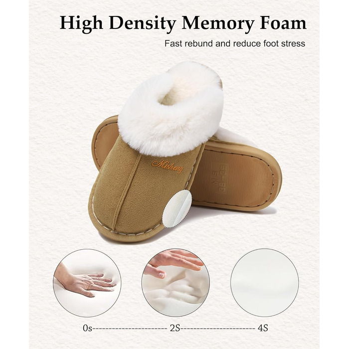 Домашні тапочки жіночі та чоловічі зимові теплі з синтетичного хутра, ламіно, штучного хутра, плюшу, пуху, м'які, нековзні, пантолетти для дому та вулиці, 38.5/40 EU, світло-коричневі