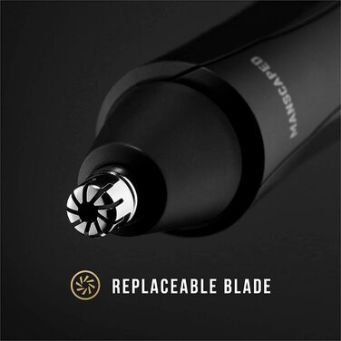 MANSCAPED® The Weed Whacker® Ear and Nose Hair Trimmer – 9,000 RPM Motor, Precision Device with Built-in Battery, Wet/Dry, Easy to Clean, Hypoallergenic Stainless Steel Replaceable Blade