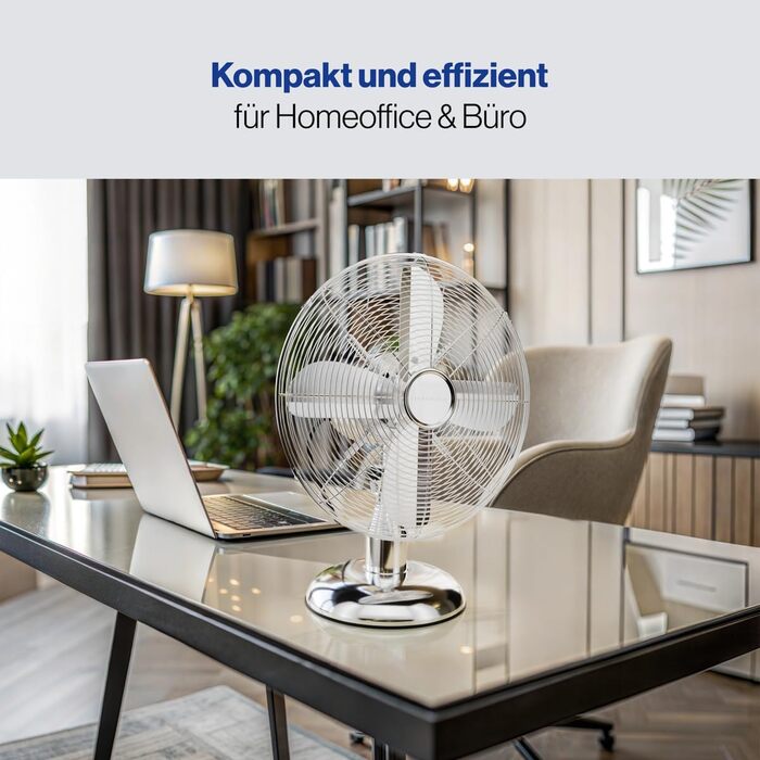 Вентилятор ProfiCare® PC VL 3063 M з обертанням, 35W, Ø 30 см, тихий, хром